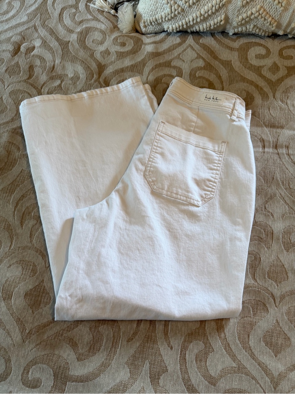 Nicole Miller New York Nomad Super High Rise Wide Leg White Jeans 10 - Picture 5 of 14